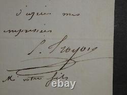 Constant TROYON LETTRE AUTOGRAPHE SIGNÉE, sa santé le retient à la campagne