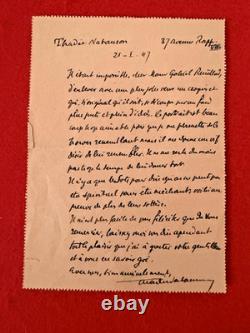 Cv91-lettre Autographe Signée-thadée Natanson-revue Blanche-1947