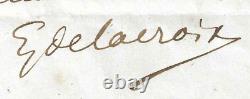 DELACROIX (Eugène) Lettre autographe signée Peintre français