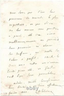 DESBORDES-VALMORE Adolphe THIERS / Lettre autographe signée / Beaux-Arts