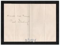 DESCHANEL (Paul) Lettre autographe signée 6 mars 1922 1 page in-12