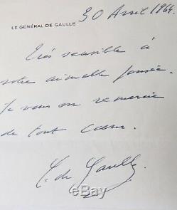 DE GAULLE Charles Autographe Lettre signée 1964 PRESIDENT DE LA REPUBLIQUE