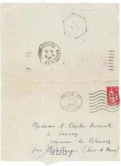 DOMINIQUE AURY Thierry MAULNIER/ x2 Lettres autographes signées / Amour / 1936