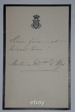 DUCHESSE Anne de ROCHECHOUART LOT DE TROIS LETTRES AUTOGRAPHES SIGNÉES, PARIS