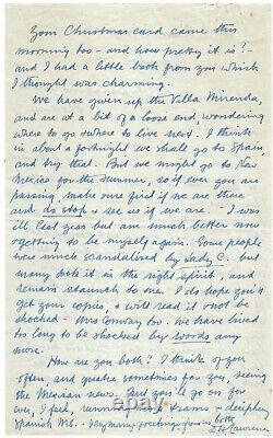 D. H. LAWRENCE / Lettre autographe signée / L'Amant de Lady Chatterley / Scandale