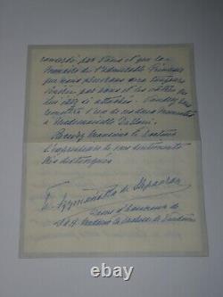 Dame d'honneur, Henriette de Belgique LETTRE AUTOGRAPHE SIGNÉE à 8j de sa mort