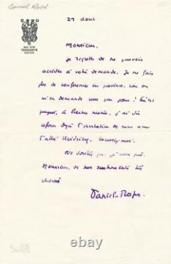 Daniel-Rops 4 lettres autographes signées et 4 cartes autographes signées