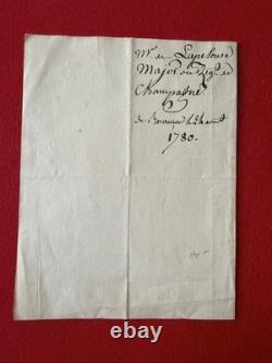 Dc94-lettre Autographe Signée-la Pelouze-major-champagne-1780