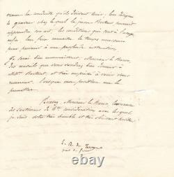 De TURENNE à baron Desnoyers graveur professeur lettre autographe signée