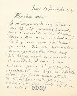 Démétrios GALANIS lettre autographe signée à INGHELBRECHT musique Steinlen 1947