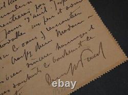 Denys PUECH Lettre autographe signée adressée à Jeanne Delahaye, Nice, 1936
