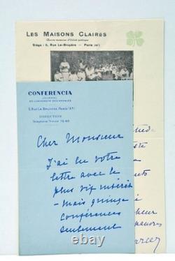 Deux lettres autographes signées Yvonne Sarcey Paris 1945