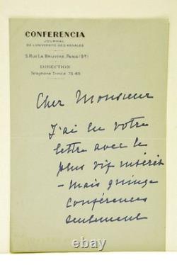 Deux lettres autographes signées Yvonne Sarcey Paris 1945