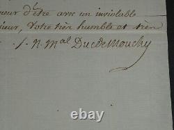 Duc Philippe de Noailles, Lettre autographe signée à Pierre LENOIR, Paris, 1778