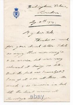 ÉDOUARD VIII Lettre autographe signée Roi et Empereur 08/08/1914