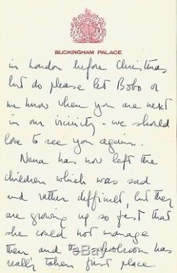 ELIZABETH II Lettre autographe signée. 4 pages. 1956. God save the Queen