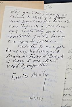 EMILE MLE cartes & lettres autographes manuscrites & signées