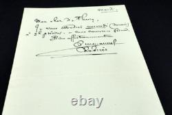 EMMANUEL CHABRIER COMPOSITEUR Lettre manuscrite signée 1888