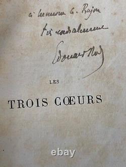 EO Edouard ROD Les Trois Coeurs 1890 envoi autographe signé + lettre 3p 1888