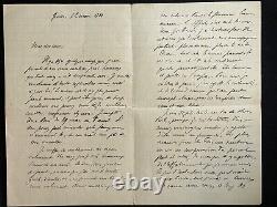 EO Edouard ROD Les Trois Coeurs 1890 envoi autographe signé + lettre 3p 1888