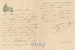 ESCRIME NAPOLÉON III Arsène VIGEANT lettre autographe signée à l'acteur FEBVRE