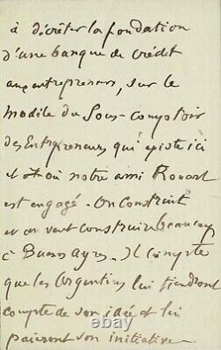 Edgar DEGAS Lettre autographe signée. Sa soeur et l'Argentine