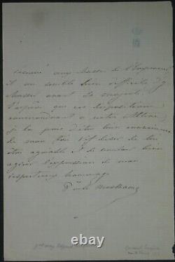 Edgar Ney Lettre Autographe Signée à une Princesse sur quelques chasses 1866