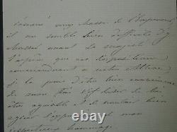 Edgar Ney Lettre Autographe Signée à une Princesse sur quelques chasses 1866