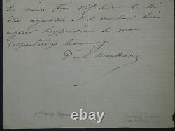 Edgar Ney Lettre Autographe Signée à une Princesse sur quelques chasses 1866