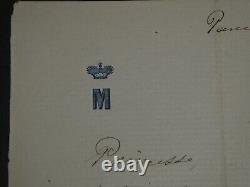Edgar Ney Lettre Autographe Signée à une Princesse sur quelques chasses 1866