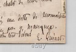 Edgar Quinet et Hermione Quinet Deux lettres autographes signées 1868