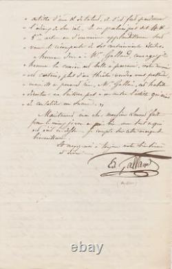 Edmond GALLAND Lettre autographe signée THEATRE