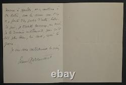 Edmond HARAUCOURT Lettre Autographe Signée on continue à se battre, 1915