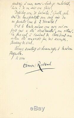 Edmond ROSTAND / Lettre autographe signée à son éditeur Eugène Fasquelle