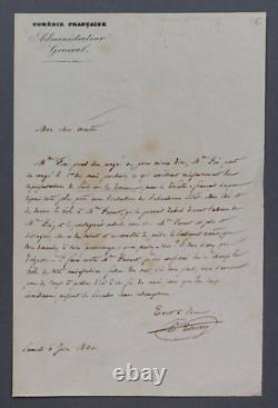 Édouard THIERRY LETTRE AUTOGRAPHE SIGNÉE, 1860