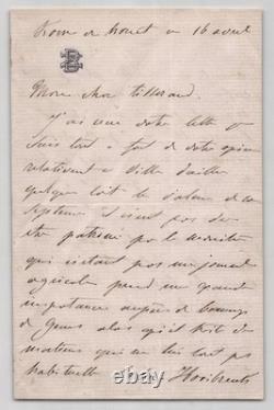 Elisa Napoleone BACIOCCHI -Lettre autographe signée 1846