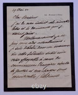 Émile DEUTSCH DE LA MEURTHE BELLE LETTRE AUTOGRAPHE SIGNÉE DU 29 MAI 1922