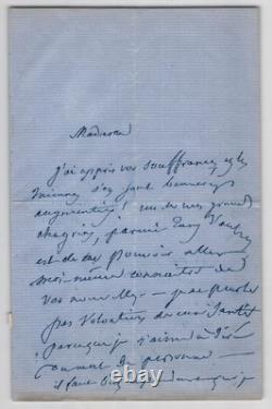 Emile Deschamps Lettre autographe signée, 2 février 1861 à Versailles 4 pages