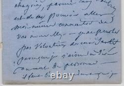 Emile Deschamps Lettre autographe signée, 2 février 1861 à Versailles 4 pages