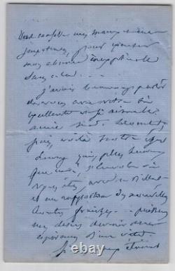 Emile Deschamps Lettre autographe signée, 2 février 1861 à Versailles 4 pages