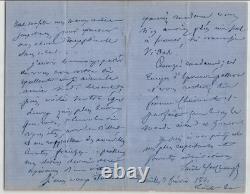 Emile Deschamps Lettre autographe signée, 2 février 1861 à Versailles 4 pages