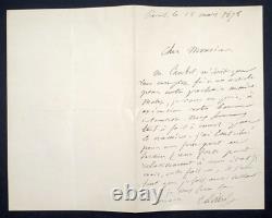 Emile LITTRÉ, Lexicographe LETTRE AUTOGRAPHE SIGNÉE AU SUJET D'UN ARTICLE