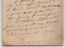 Émile Littré, Lettre autographe signée situation financière 1876 Paris 3 pages