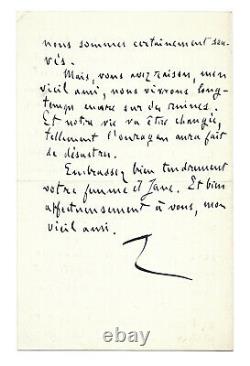 Emile ZOLA / Lettre autographe signée / Affaire Dreyfus / Exil / Procès
