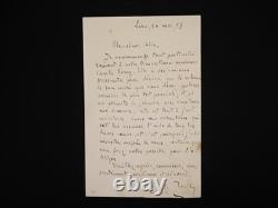 Emile ZOLA Lettre autographe signée Charles Leroy Mathilde Allais