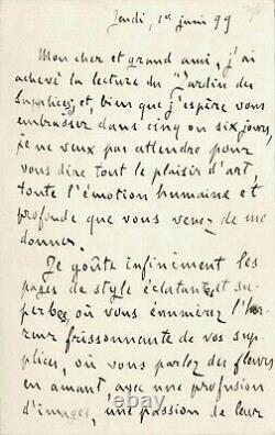 Émile ZOLA Lettre autographe signée. L'Exil, Dreyfus et la littérature. 1899