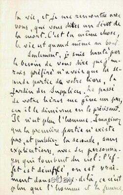 Émile ZOLA Lettre autographe signée. L'Exil, Dreyfus et la littérature. 1899