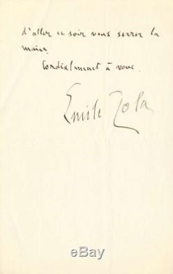 Émile ZOLA Lettre autographe signée sur l'Affaire DREYFUS. Décembre 1897