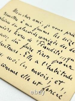 Émile ZOLA, splendide carte lettre autographe signée Exil Londres Fécondité