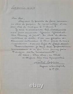 Ensemble de 2 lettres autographes signées de André CAPLET + 1 note, Octobre 1917